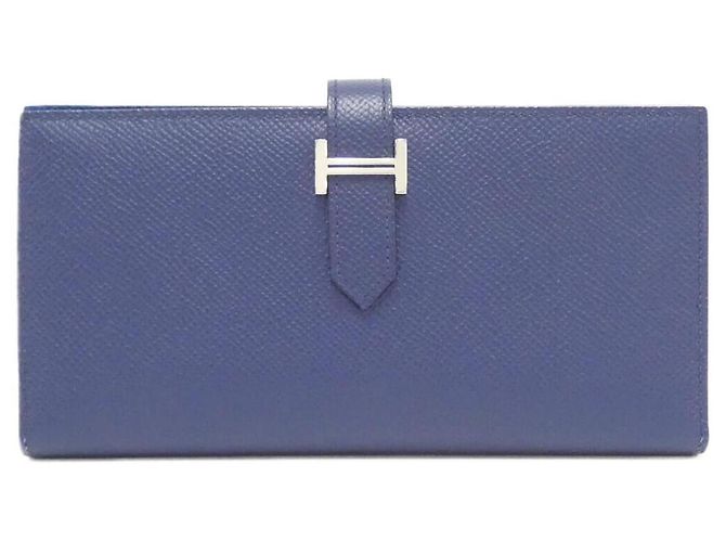 Hermès Hermes Béarn Soufflet Epsom Long Wallet Blue