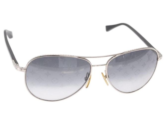 SONNENBRILLE CONSPIRATION LOUIS VUITTON Metall Silber LV Auth 159184