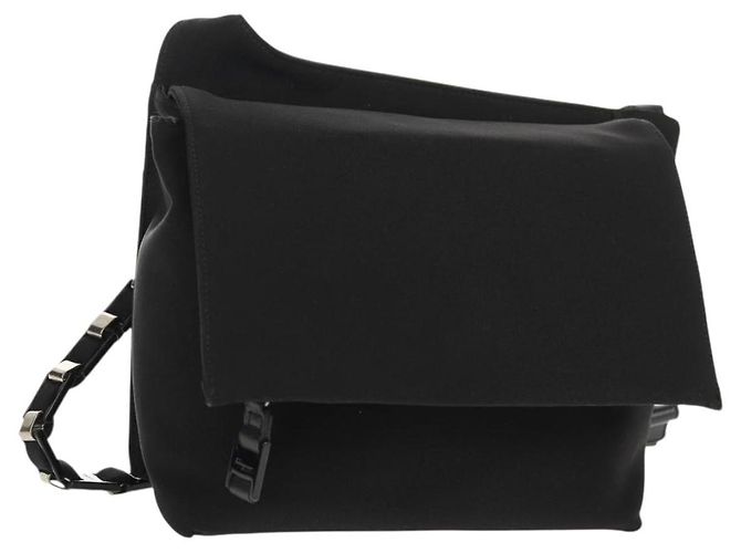Borsa a Spalla Salvatore Ferragamo Nylon Nero Auth BA8876