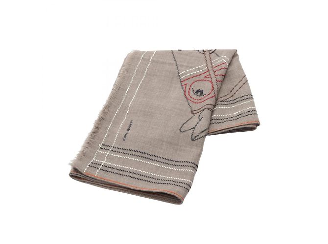 Bufanda/Chal Hermès Cheval a la Couverture Rectángulo Multicolor Beige