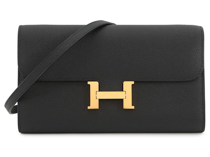 Hermès Hermes Constance To-Go Long Wallet Black
