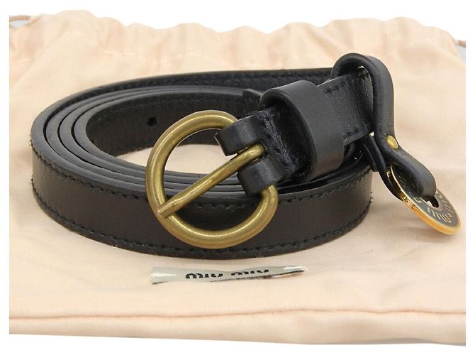 Cinturón delgado para mujer Miu Miu Negro