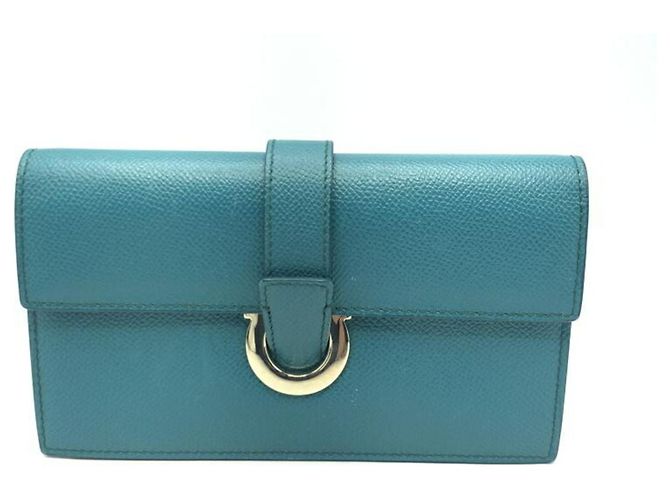 Borsa a Spalla Gancini Salvatore Ferragamo Blu Turchese