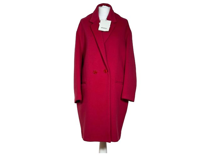 Isabel Marant Oversized Cashmere Wool Coat Fuchsia