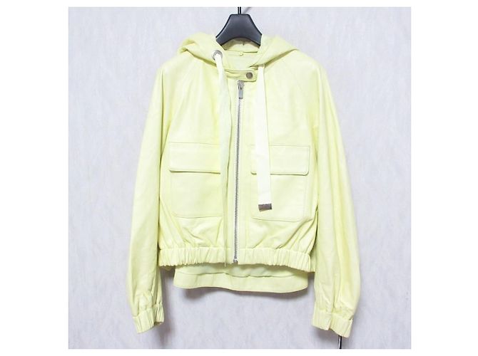 Autre Marque GRACE Class Lamb Leather Short Jacket Yellow
