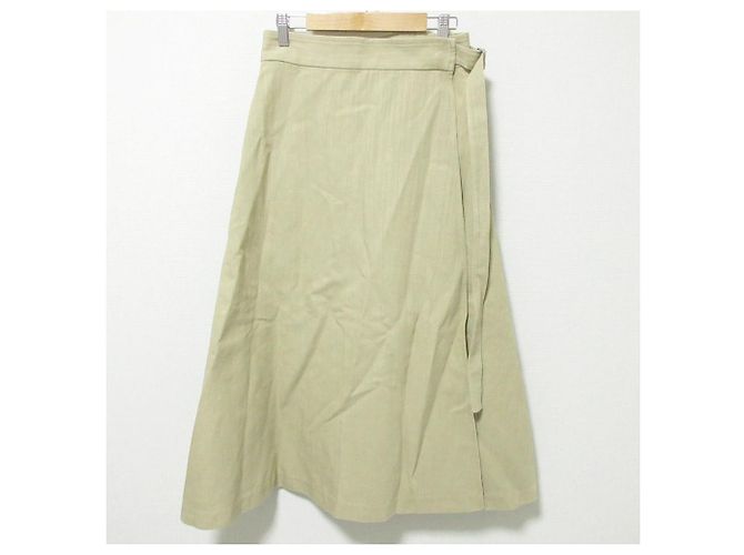 Autre Marque Gonna lunga in lino e cotone slub ebure Beige
