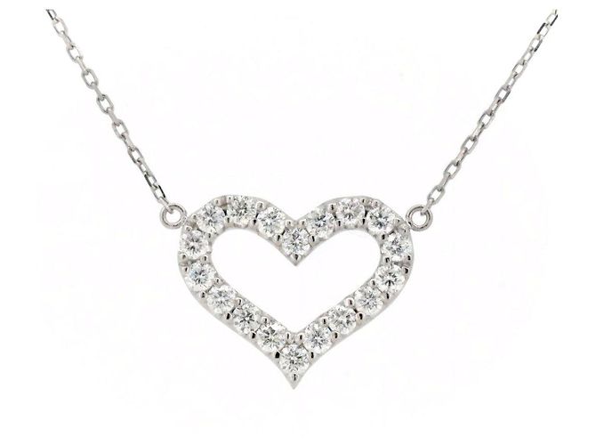 Autre Marque Collar de diamantes Au750 Plata