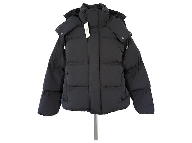 Ami Paris Doudoune Patch ton sur ton noir puffer jacket