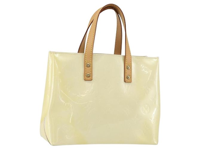 LOUIS VUITTON Sac à main Monogram Vernis Reade PM Perle M91336 LV Auth ep12280