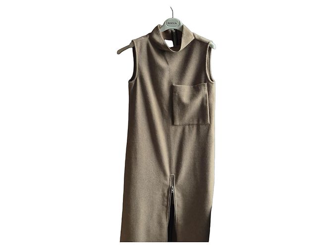 Autre Marque Hache Wollkleid Hellbraun