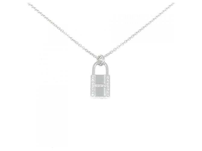 Collar de diamante en oro blanco 750 Amulette Cadena de Hermès Plata 
