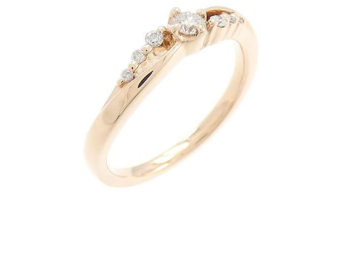 Autre Marque Anello in oro rosa 10K con diamanti 4°C