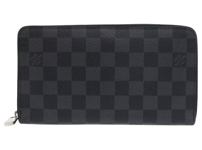 Cartera Larga Zippy Organizer Damier Graphite Louis Vuitton Castaño Negro