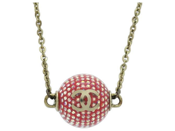 Collier Boule Miroir Coco Mark de Chanel Rouge Doré