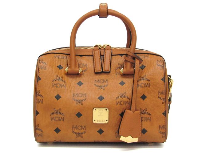 Bolsa Boston Pequena Visetos Essencial MCM Marrom
