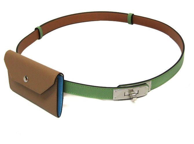 Hermès Hermes Kelly Pocket Belt 18 Brown Green
