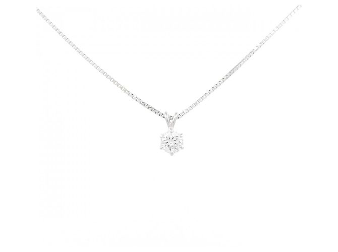 Autre Marque Platin-Diamant-Halskette Silber