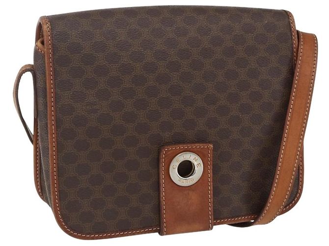 Céline Borsa a Spalla Celine Macadam in Pelle PVC Marrone