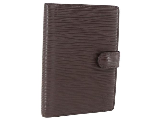 COVER DE PLANEJADOR DIÁRIO LOUIS VUITTON Epi Mocha R2005D LV Auth 159180 Marrom
