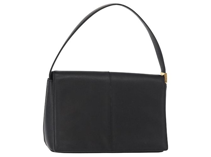 Borsa a mano in pelle nera e oro BURBERRY Auth ep12272 Nero D'oro