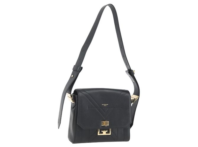 Borsa a Spalla GIVENCHY in Pelle Nera e Oro Auth ka908V Nero D'oro 
