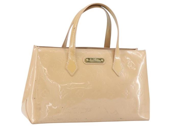 LOUIS VUITTON Bolsa de Mão Vernis Wilshire PM Rose Flow Lantern M91642 Auth ep12449