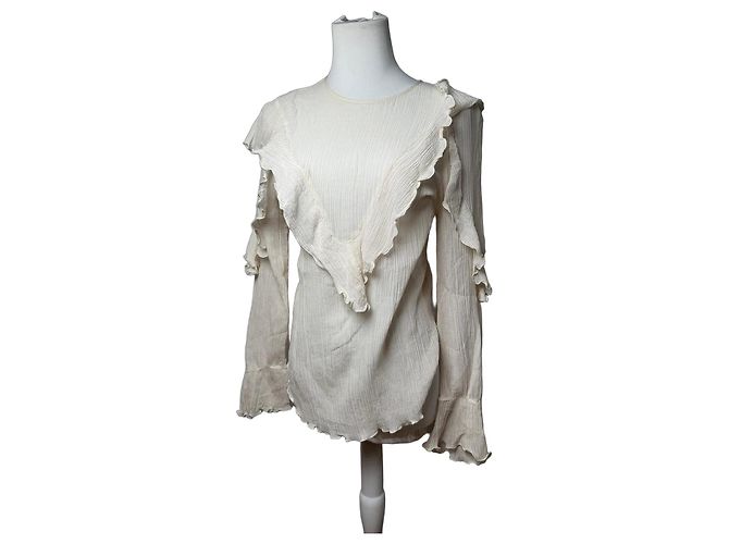 Chloé Vintage Chloe Silk Top White 36/S Beige