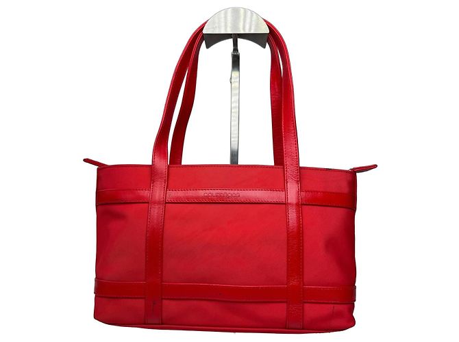Vintage Courreges Polyester Patent Leather Handbag Red