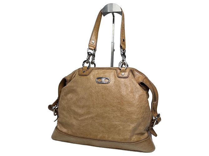 Triomphe Céline Sac à main en cuir vintage Celine Paris marron Camel