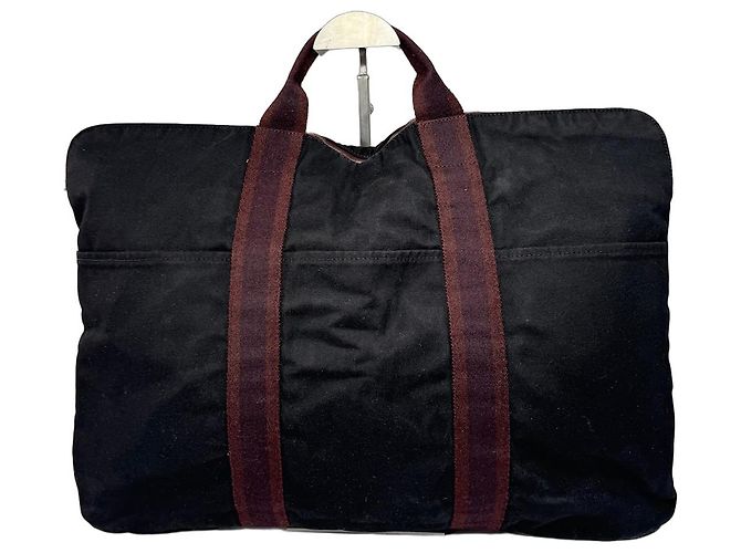 Vintage Hermès Canvas Handtasche lila rot