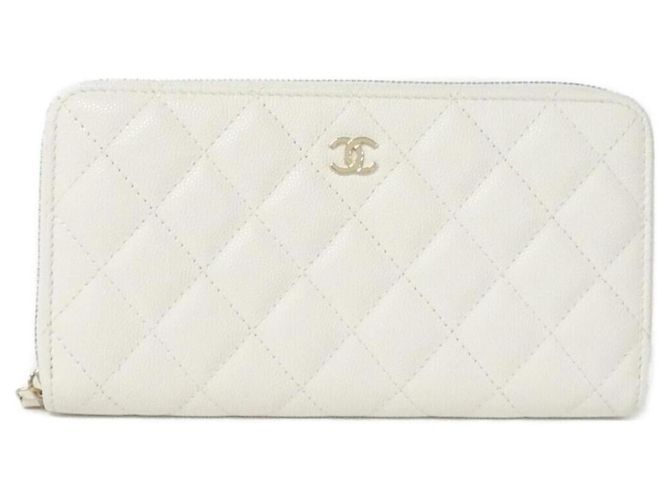 Chanel Timeless Classic Line AP0242 Langer Geldbeutel Weiß