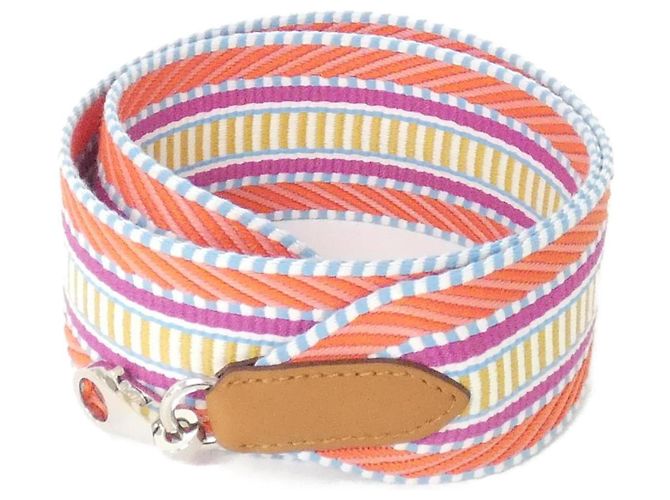 Hermès Sangle Caval 073651CK para telefone Hermes Rosa Branco Azul Multicor