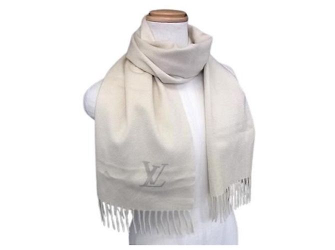 Écharpe en cachemire Louis Vuitton Beige Écru