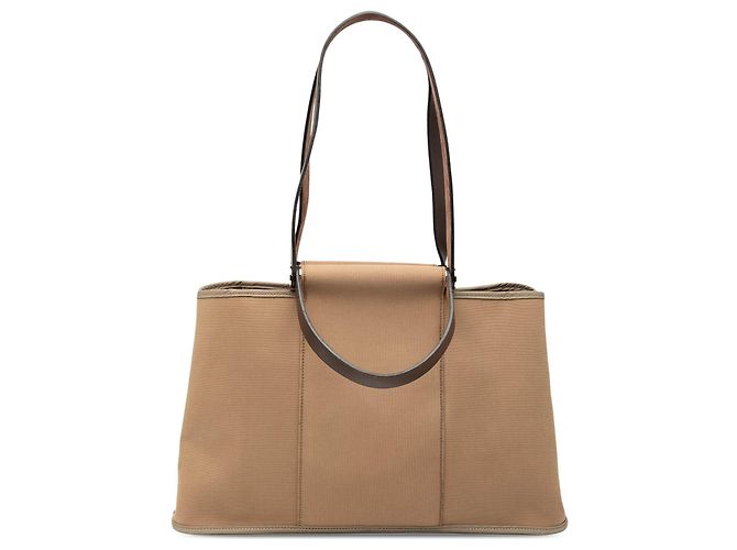 Hermès Cabag Elan PM em Tecido Marrom Bege
