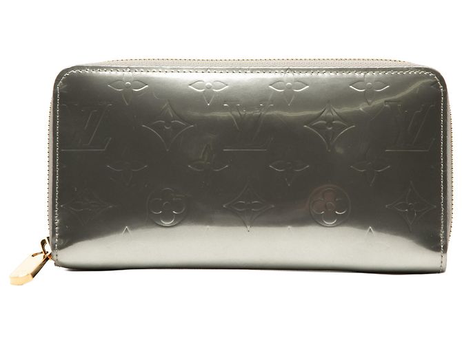 Louis Vuitton Silver Monogram Vernis Zippy Long Wallet Silvery