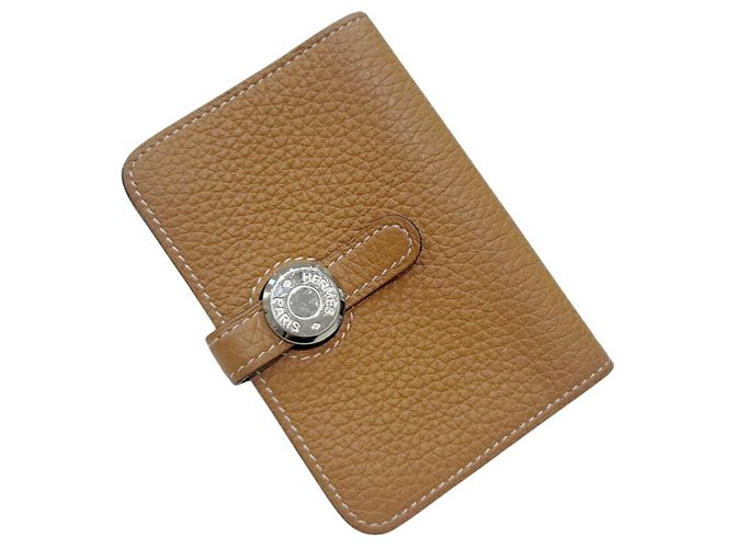 Hermès Hermes Dogon Card Case in Gold Brown