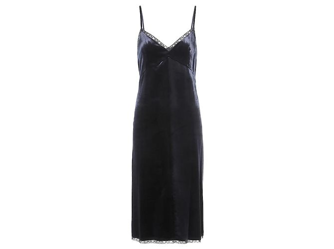 Prada Samtkleid Dunkelblau mit Spitze