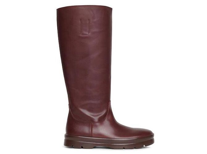 The Row Lederstiefel Dunkelrot Bordeaux