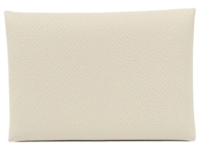 Hermès Calvi Duo Epsom Coin Case White