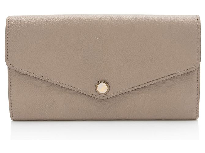 Carteira Sarah Monogram Empreinte Louis Vuitton Marrom Bege
