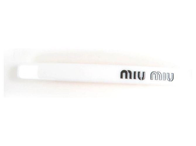 Miu Miu Fermaglio per capelli MiuMiu Valletta Nero Bianco