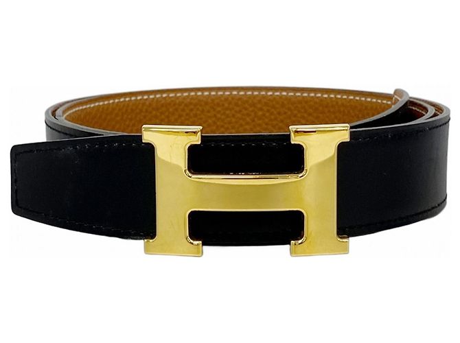 Cintura Hermès Constance in Nero e Oro D'oro