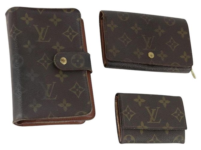 LOUIS VUITTON Cartera Monograma 3 Set LV Auth 157292
