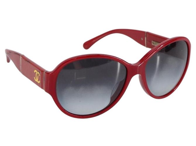 Gafas de sol CHANEL de plástico Rojo CC Auth BA9167 Roja