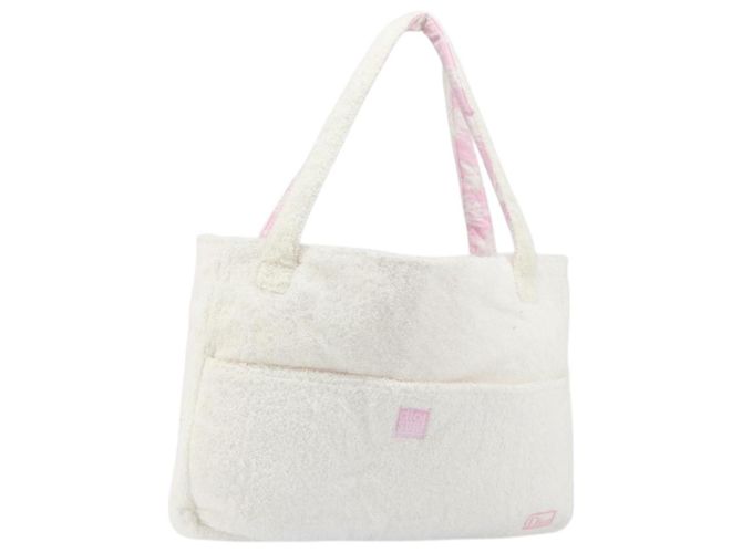 Sac Tote Christian Dior en coton blanc Auth 160672