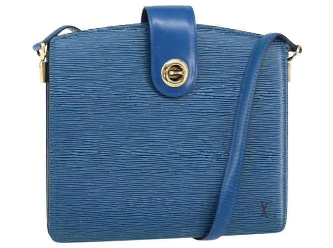 LOUIS VUITTON Borsa a Spalla Capuchin Epi Blu M52345 LV Auth BA9024