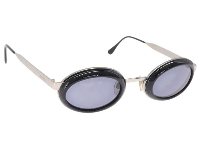 CHANEL Sonnenbrille Metall Silberton CC Auth 160904