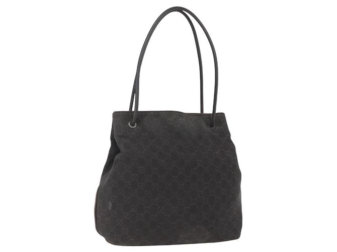 GUCCI GG Canvas Tote Bag Schwarz 101341 Auth 158421