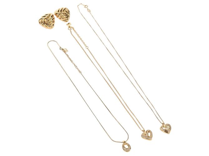 Orecchini Christian Dior metallo 4 Set Oro Auth 155760 D'oro