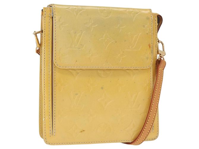 LOUIS VUITTON Poche Accessoire Motto Monogram Vernis Gris M91030 LV Auth bs31986